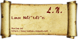 Laux Nátán névjegykártya